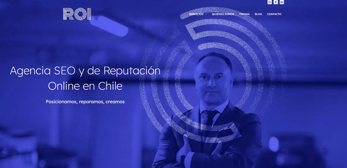 Home page of Agencia ROI, an SEO agency in Chile