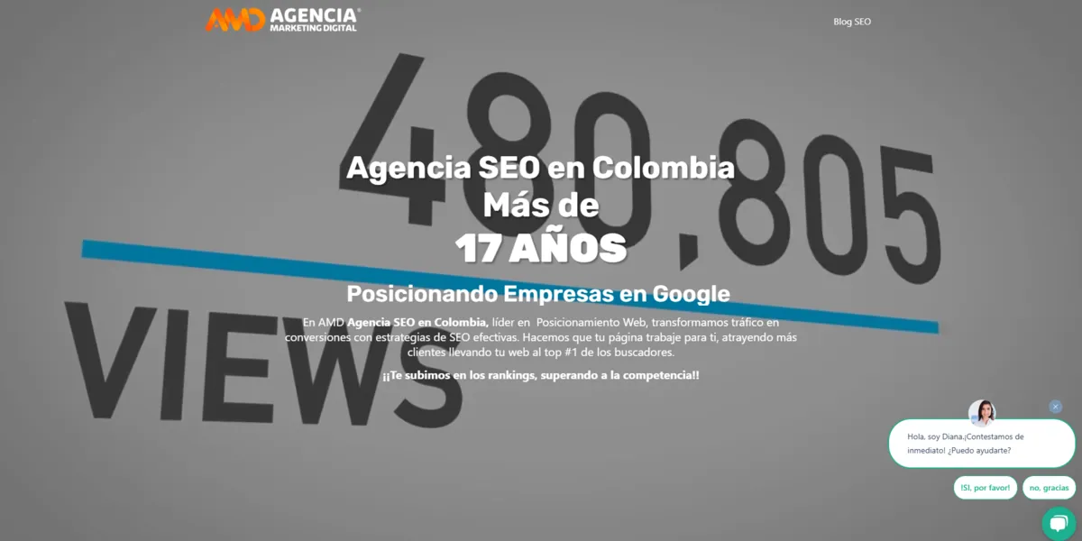 Home page of Agencia SEO Colombia, an SEO agency in Colombia