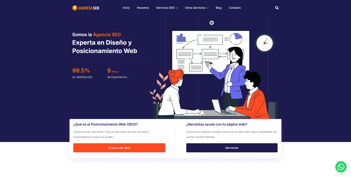 Home page of Agencia SEO, an SEO agency in Mexico