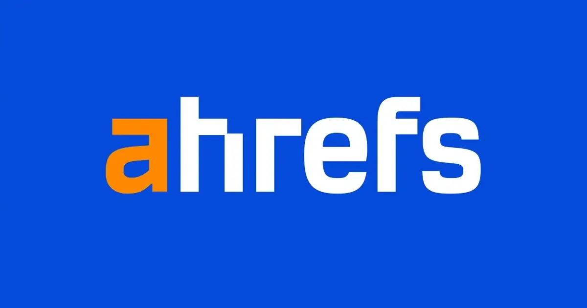Ahrefs logo, backlink analysis and SEO tool