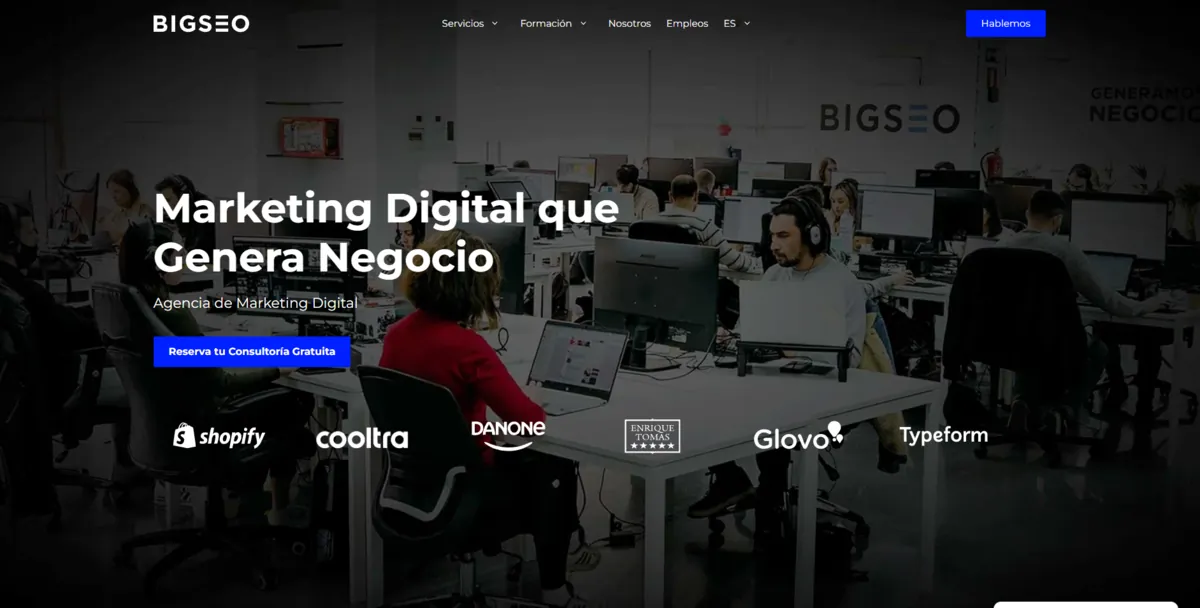 Home page of BIGSEO, an SEO agency in Barcelona