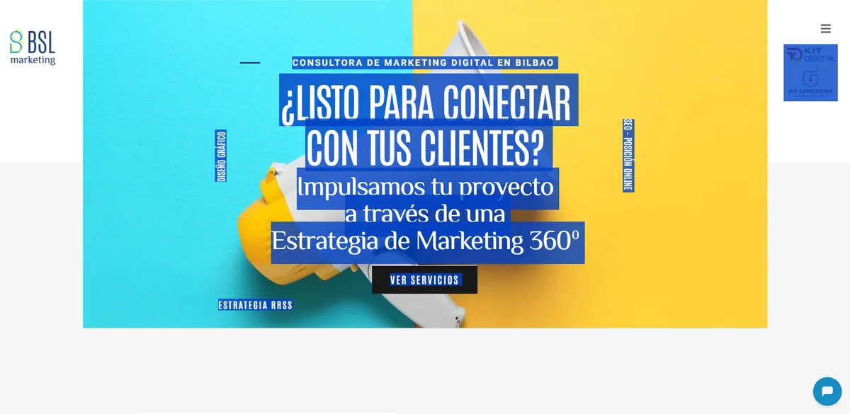 Home page of BSL Marketing, an SEO agency in Bilbao