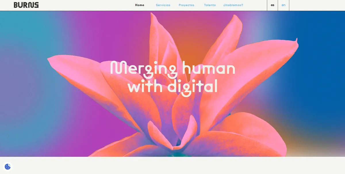 Home page of Burns Agency, a digital marketing agency in Madrid