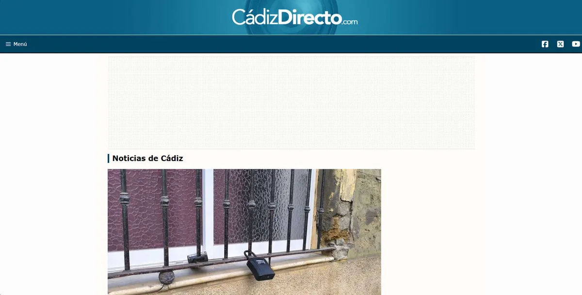 Home page of Cádiz Directo, a newspaper in Cádiz