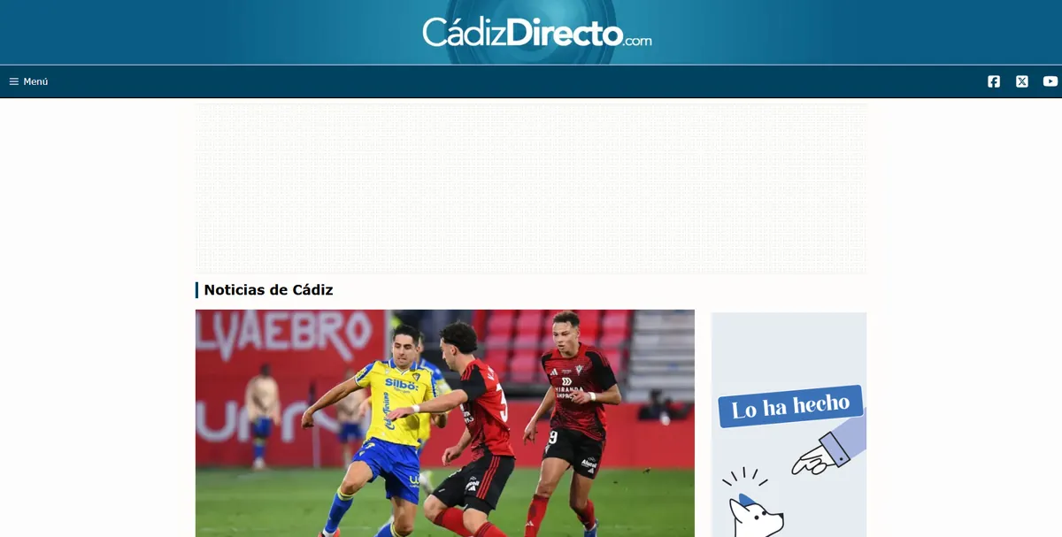 Home page of Cádiz Directo, a newspaper in Andalusia