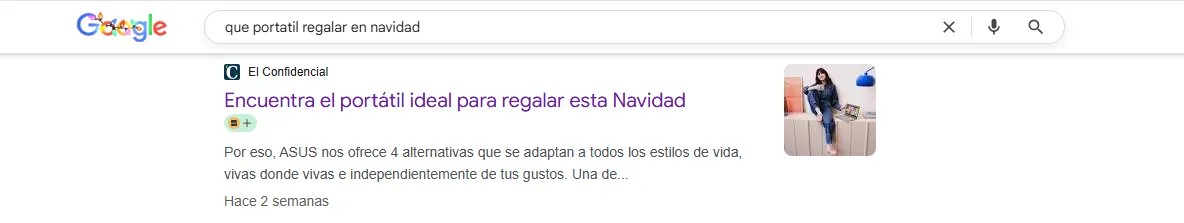 El Confidencial laptop gift guide ranking for 'que portatil regalar en navidad'