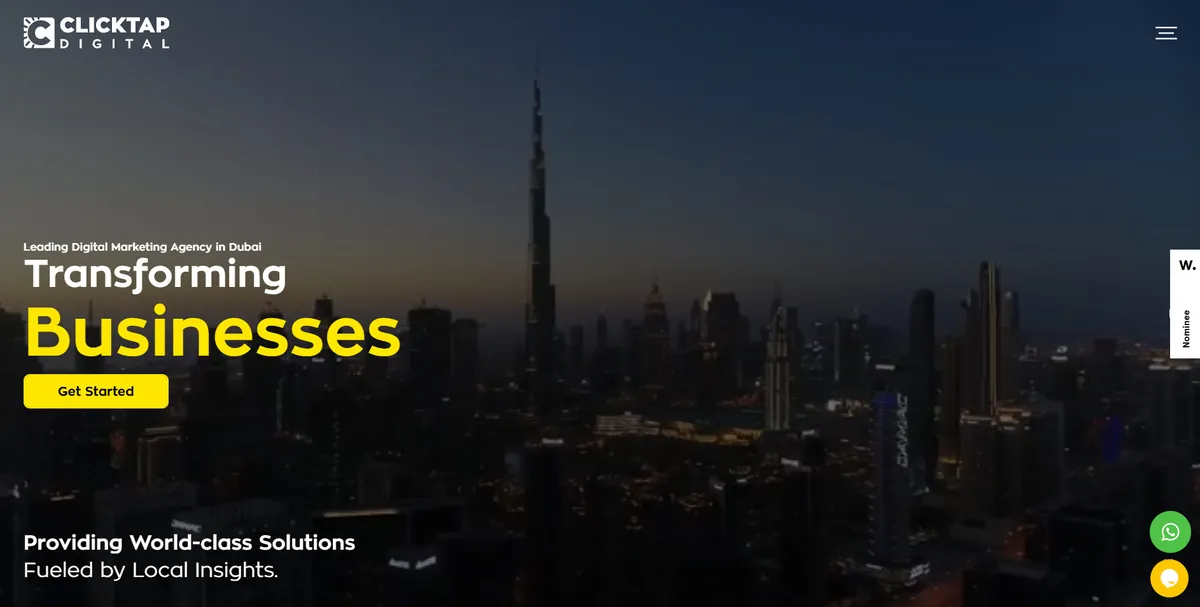 Home page of Clicktap Digital, an SEO agency in Dubai