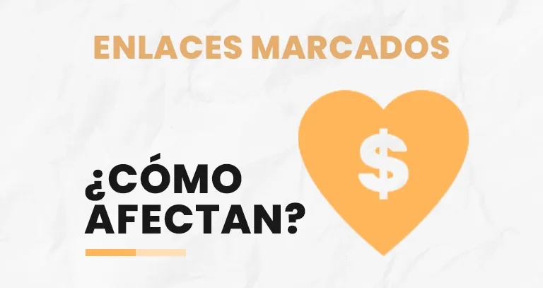 Corazón con símbolo de dólar que ilustra cómo afectan los enlaces patrocinados