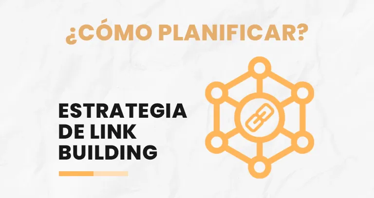Red de nodos en torno a un enlace que ilustra cómo planificar una estrategia de link building