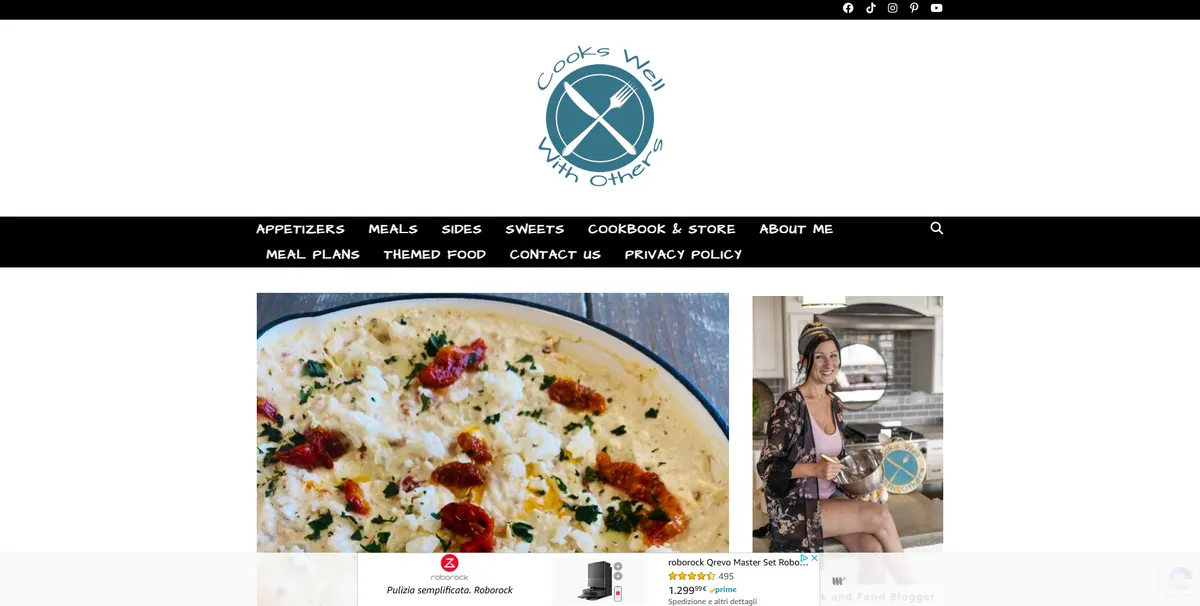 Home page of Cooks Well With Others, a US food site