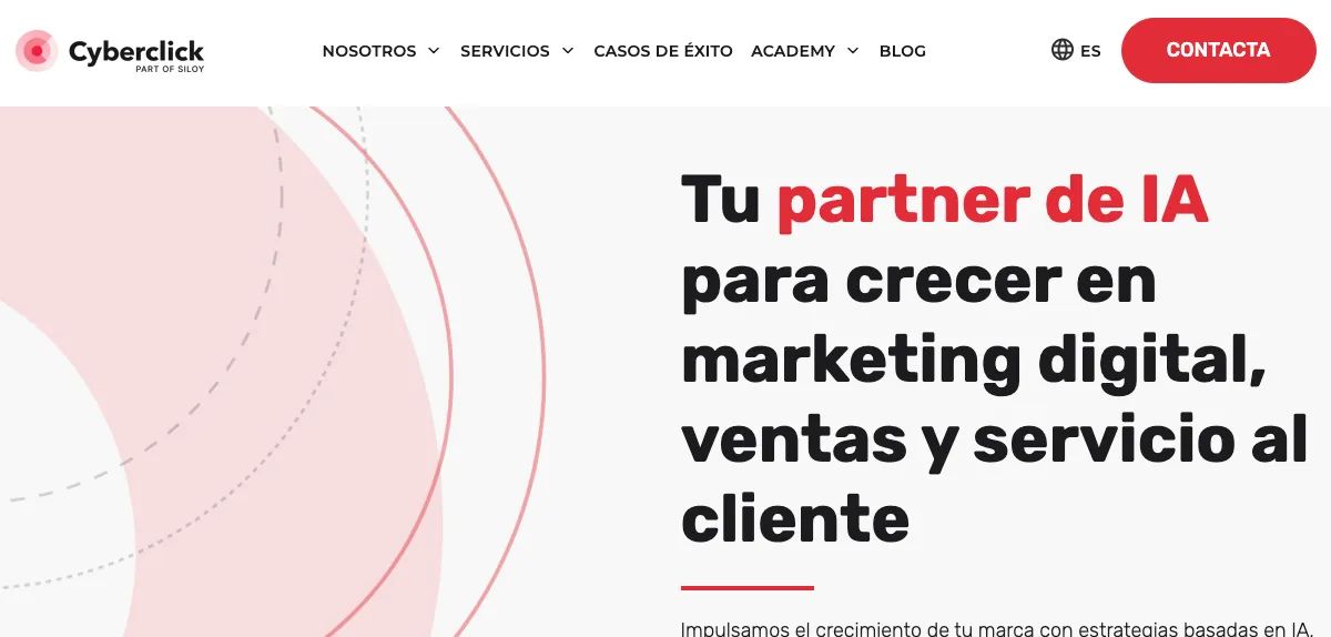Página de inicio de Cyberclick, agencia de marketing digital de Barcelona