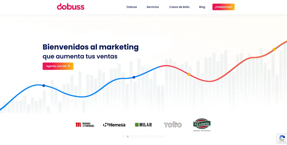 Página de inicio de Dobuss, agencia de marketing digital de Madrid