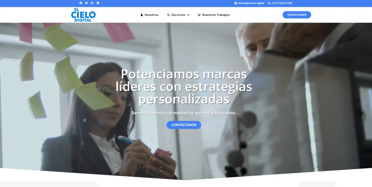 Home page of El Cielo Digital, an SEO agency in Argentina