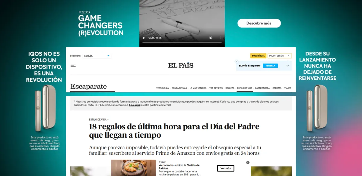 El País Escaparate article on last-minute Father's Day gifts