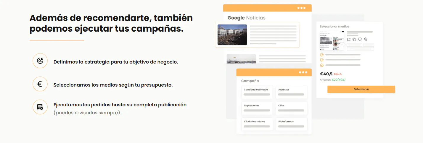 Campañas gestionadas por Growwer: estrategia, medios según presupuesto y pedidos hasta publicar