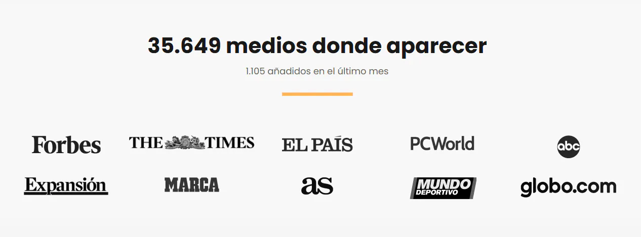 35.649 medios de Growwer, entre ellos Forbes, The Times, El País y Marca