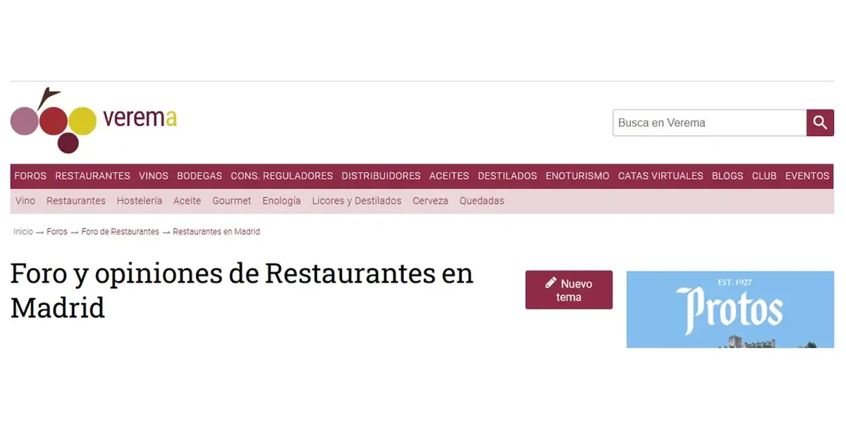 Restaurant forum in Madrid
