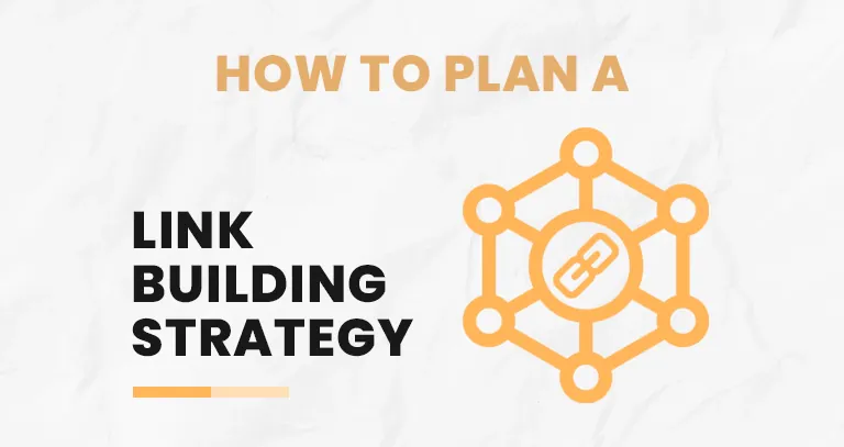 Orange link network icon illustrating how to plan a link building strategy