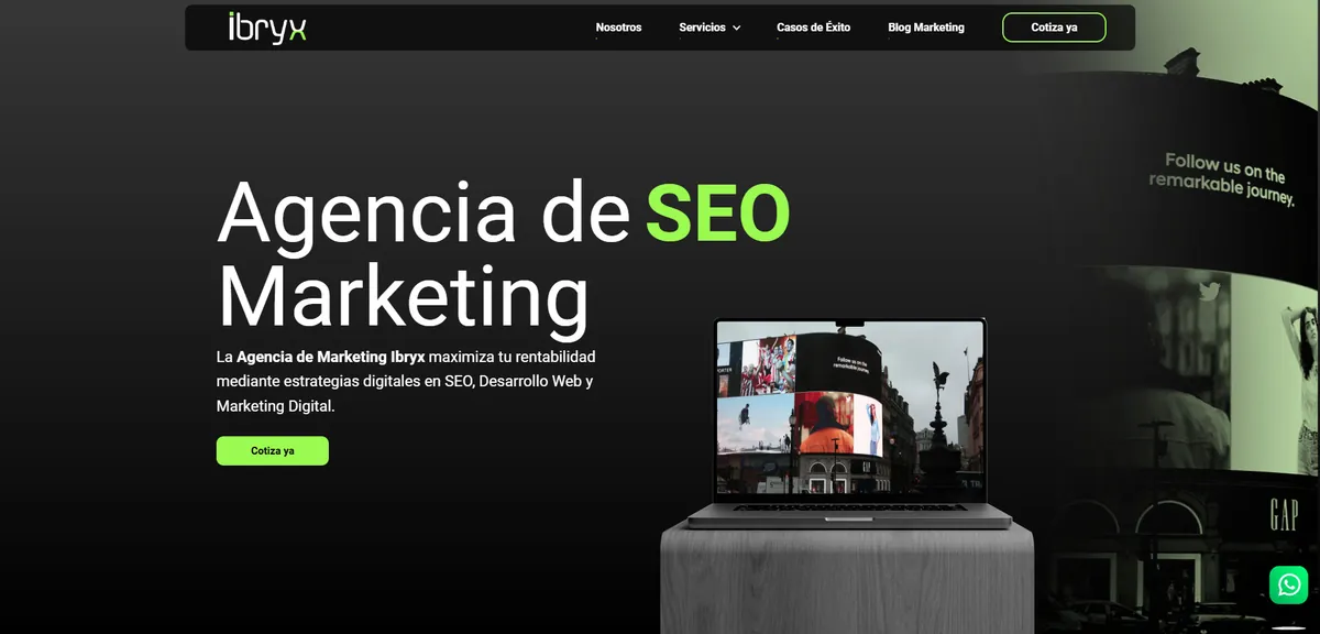Home page of Ibryx, an SEO agency in Mexico