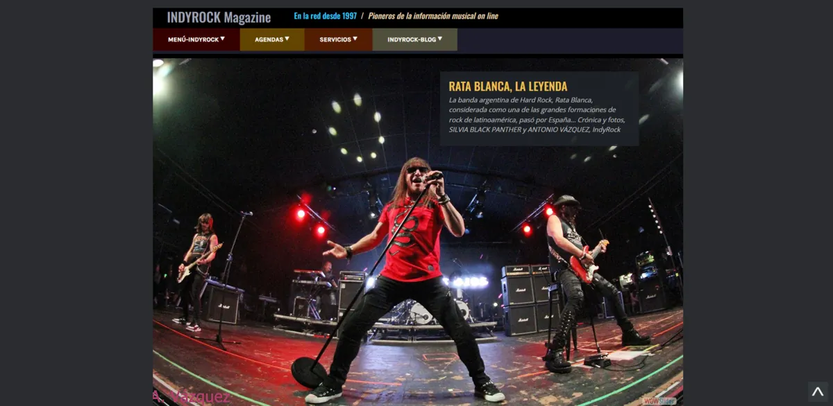 Home page of IndyRock, a Spanish music site