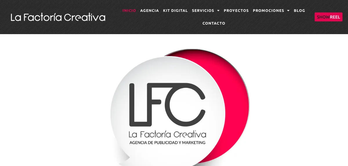 Página de inicio de La Factoría Creativa, agencia de marketing digital de Málaga