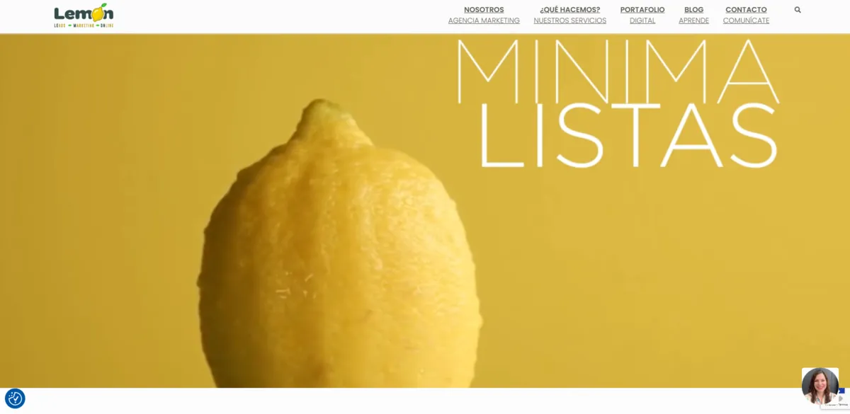 Home page of Lemon Digital Marketing, an SEO agency in Chile
