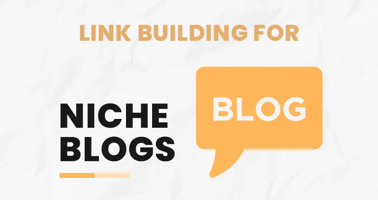 Blog speech bubble illustrating link building for niche blogs