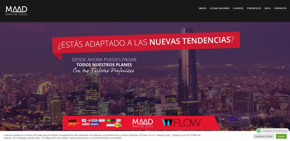 Home page of Maad Chile, an SEO agency in Chile