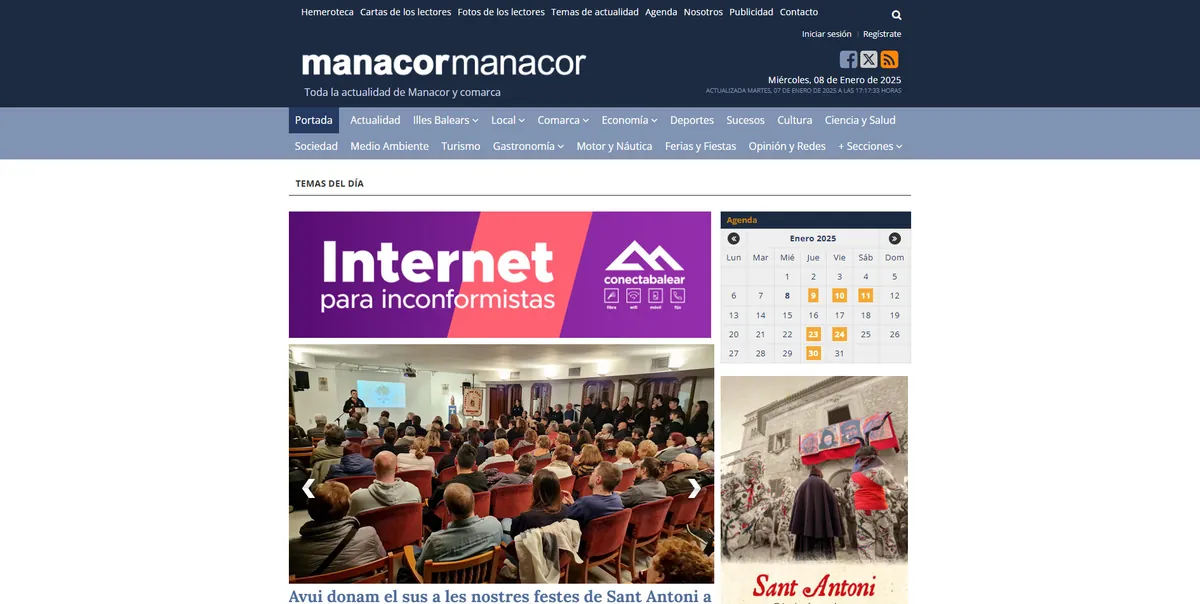 Home page of Manacor Manacor, a newspaper in the Balearic Islands