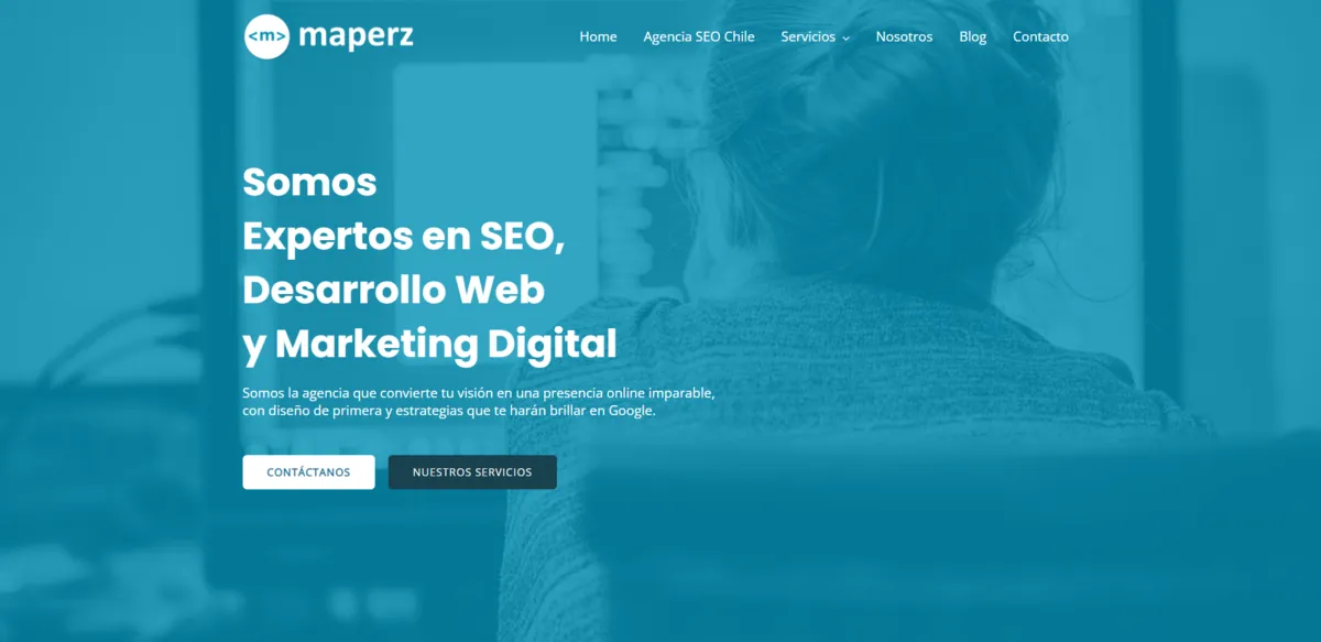 Home page of Maperz, an SEO agency in Chile