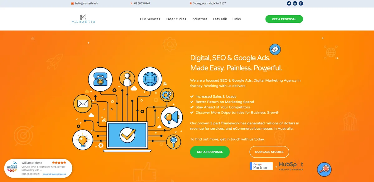 Home page of Marketix Digital, an SEO agency in Sydney