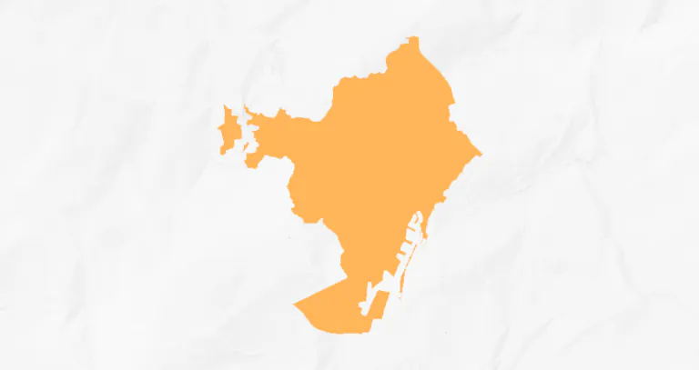 Map of Barcelona illustrating the list of the best SEO agencies in the city