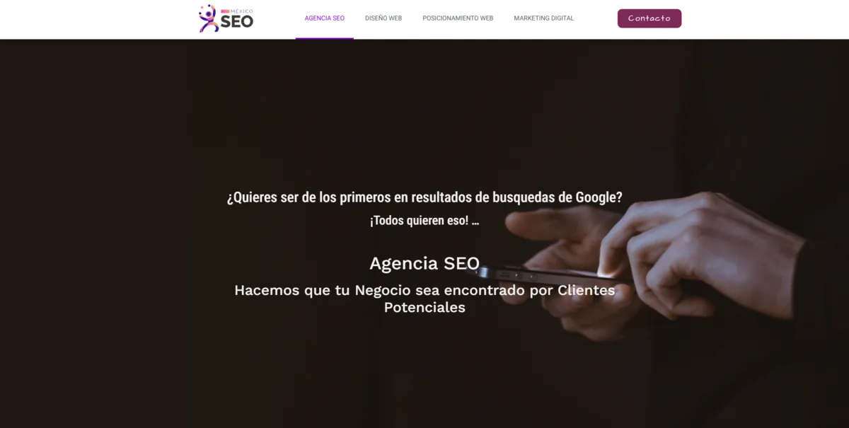 Home page of México SEO, an SEO agency in Mexico