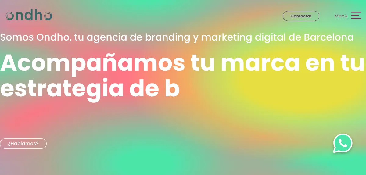 Página de inicio de Ondho, agencia de marketing digital de Barcelona
