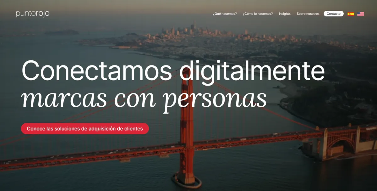 Home page of PuntoRojo, an SEO agency in Mexico