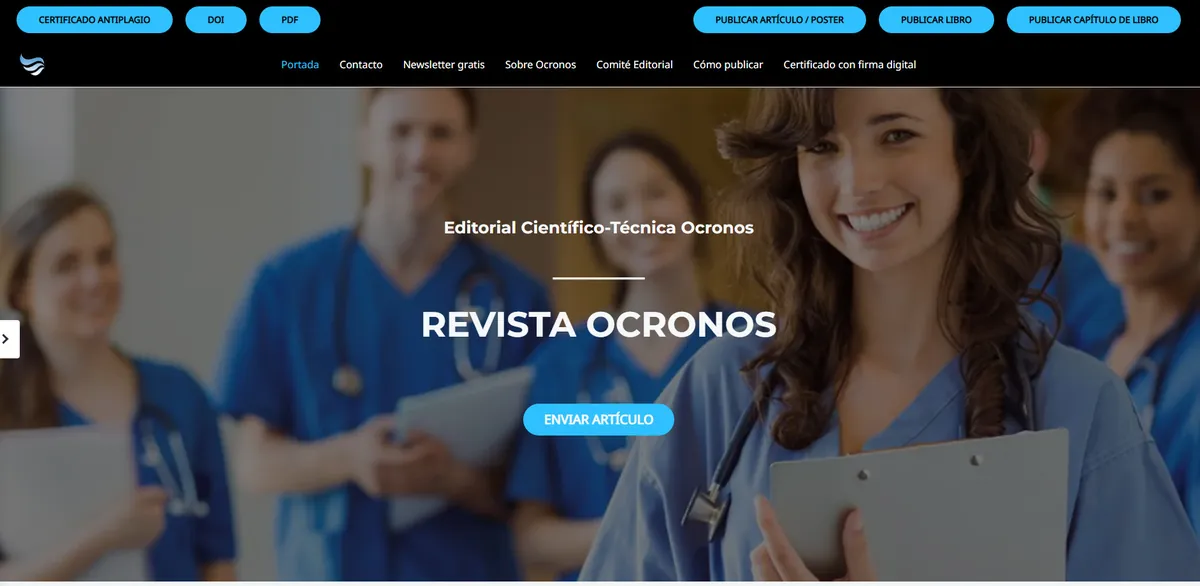 Home page of Revista Médica Ocronos, a Spanish health site