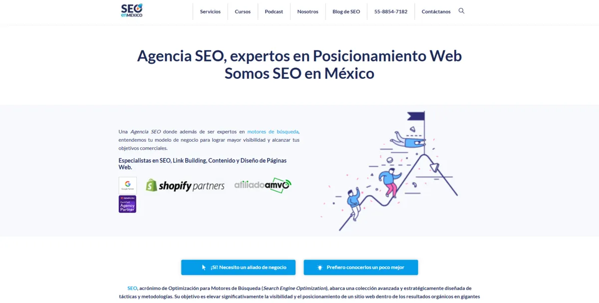 Home page of SEO en México, an SEO agency in Mexico