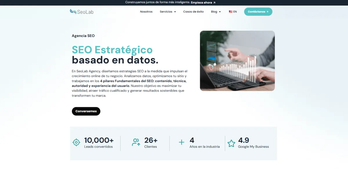 Home page of SeoLab Agency, an SEO agency in Peru