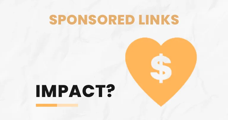 Heart with a dollar sign illustrating how sponsored links affect SEO
