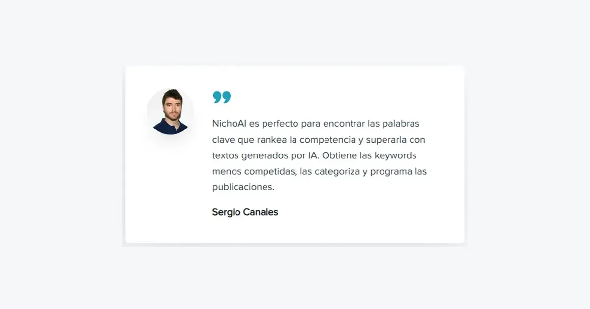 Nicho AI testimonial