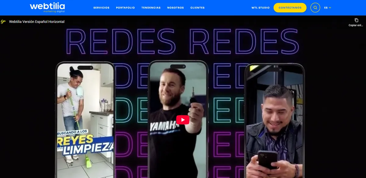 Home page of Webtilia, an SEO agency in Peru
